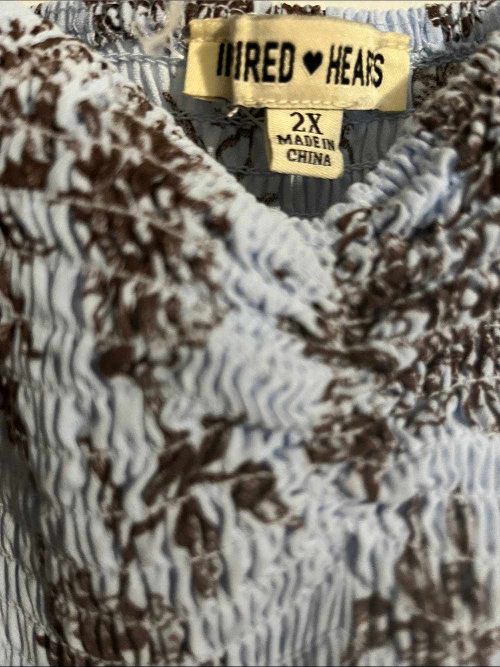 (New Never Worn) Inspired Hearts Light Blue Floral Jumpsuit with Brown Print - Picture 2 of 7
